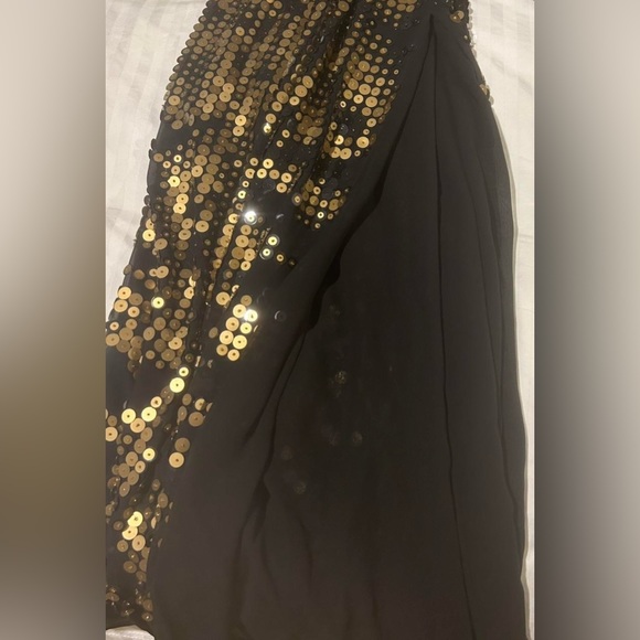 ROBERTO CAVALLI GOWN: open back, sequins, silk, animal print, slit, maxi, formal - Picture 6 of 16